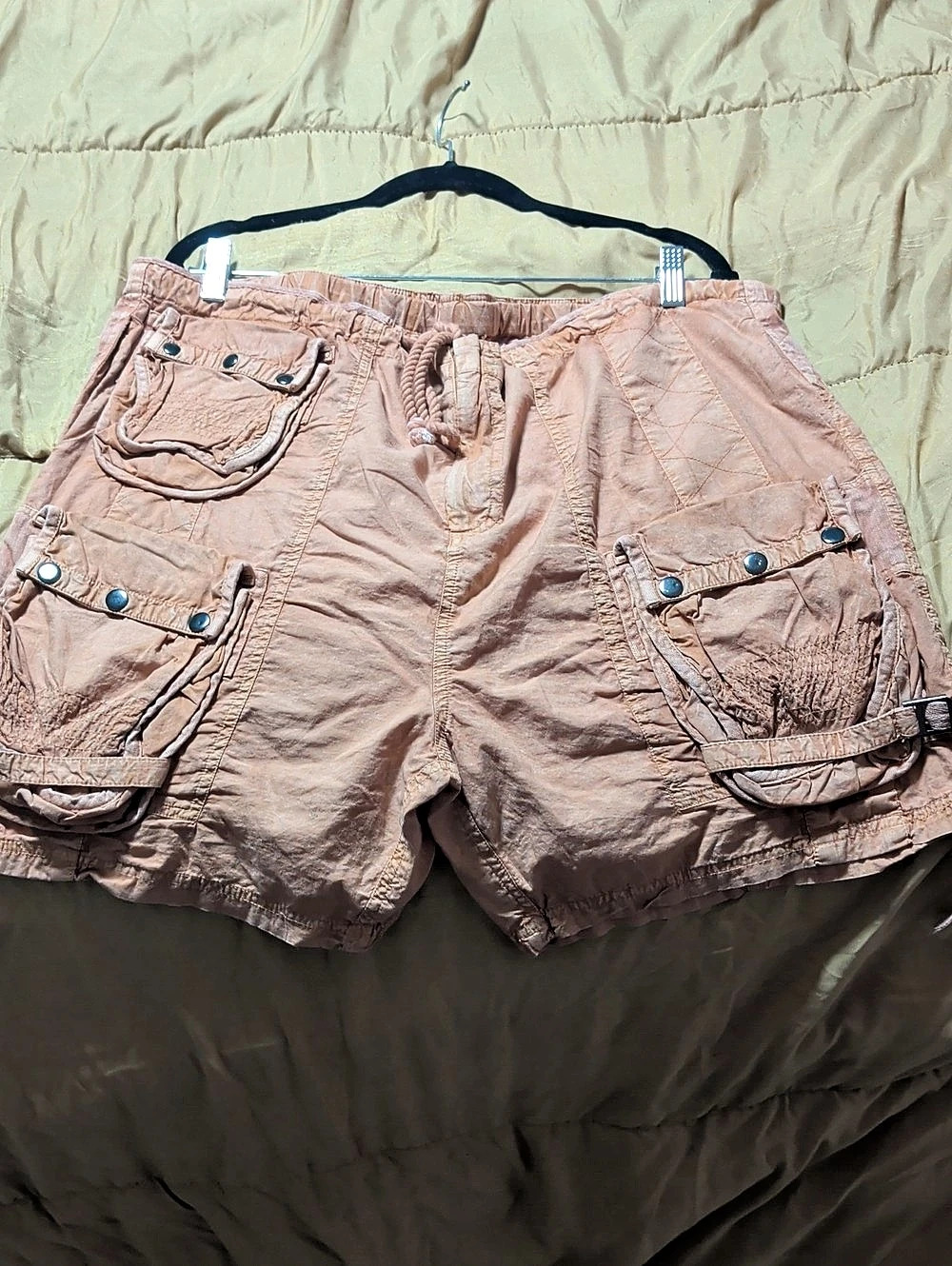 Free People Double Rope Tie Cargo Shorts Pink